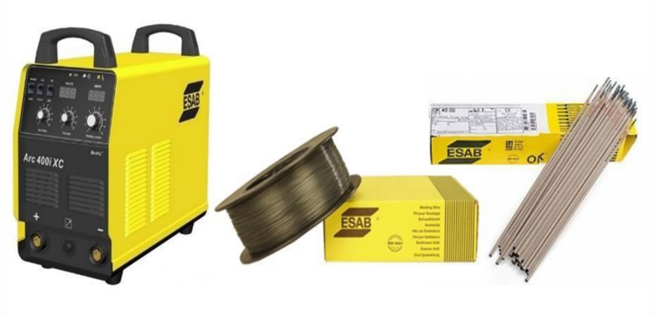 Máquinas de soldadura industrial y alambres MIG con electrodos revestidos de alta calidad, disponibles en Gases de la Costa S.A.